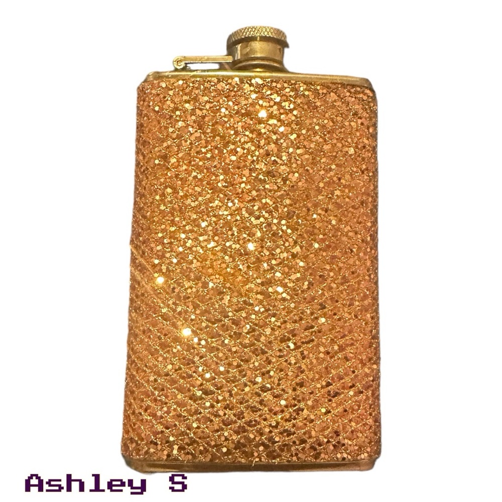 5 OZ Bedazzled Rose Quartz Flask